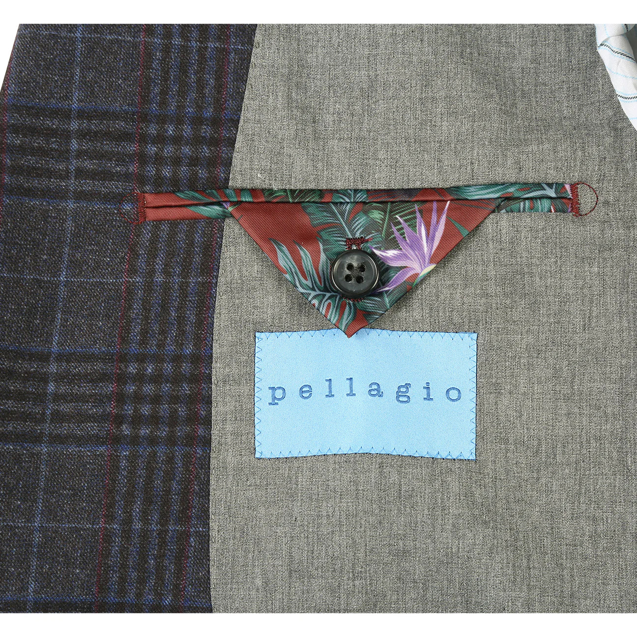 Green Plaid Slim Fit Semi-Stretch Blazer
