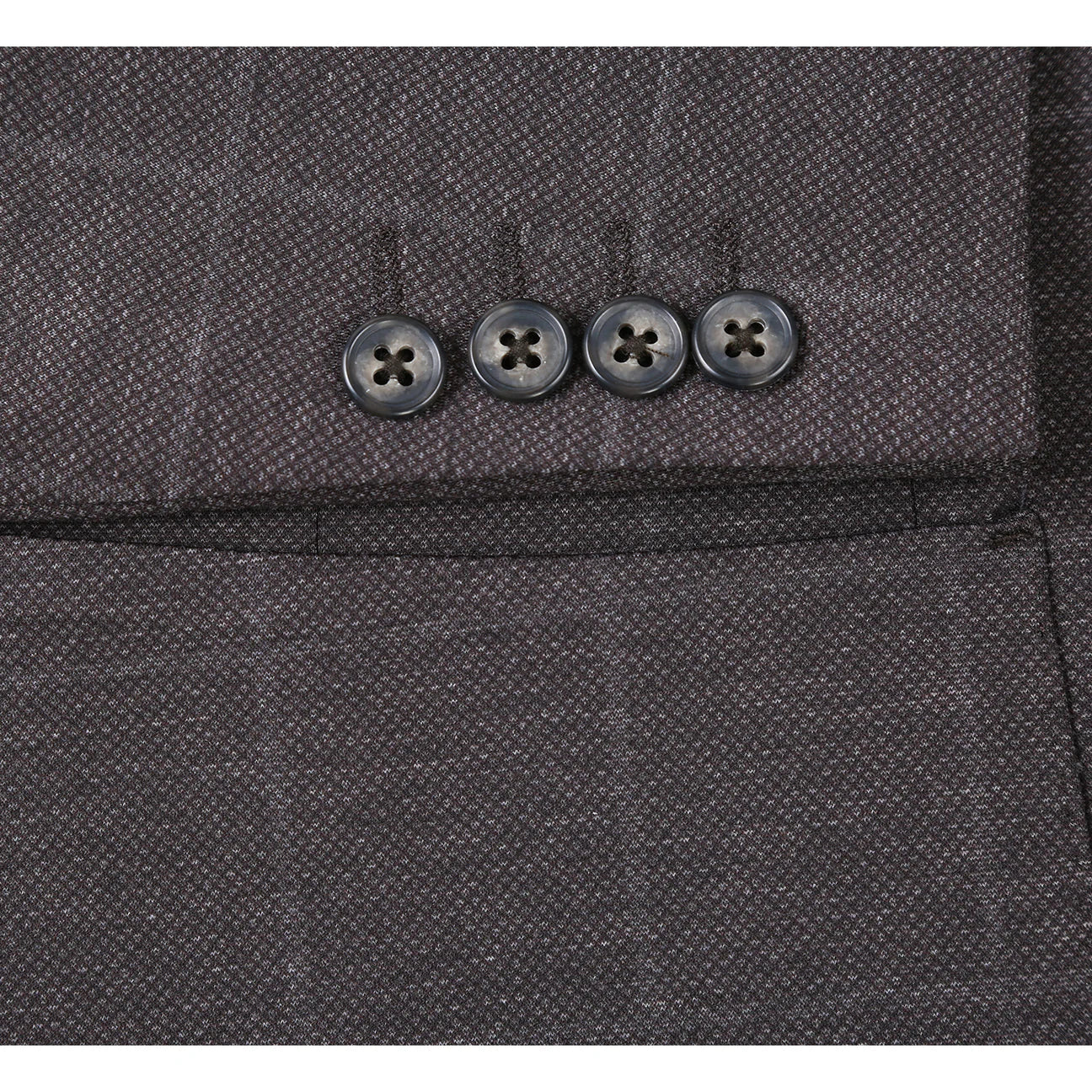 Dark Brown Plaid Slim Fit Stretch Blazer