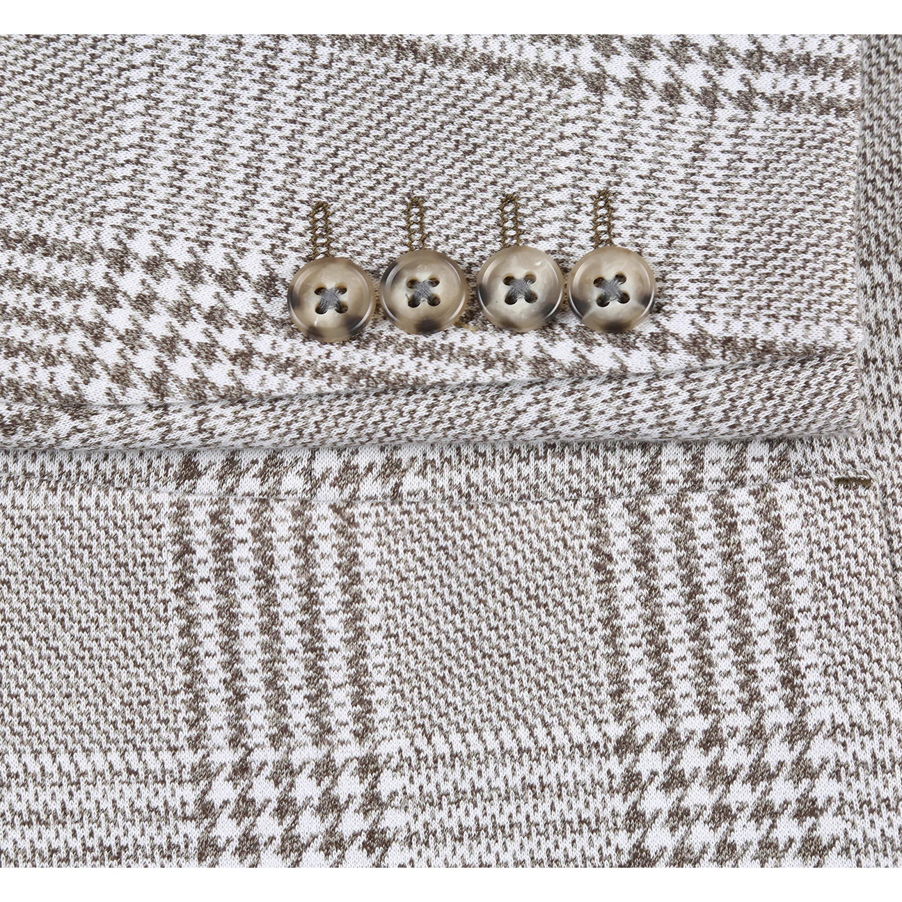 Gray Checked Slim Fit Stretch Blazer