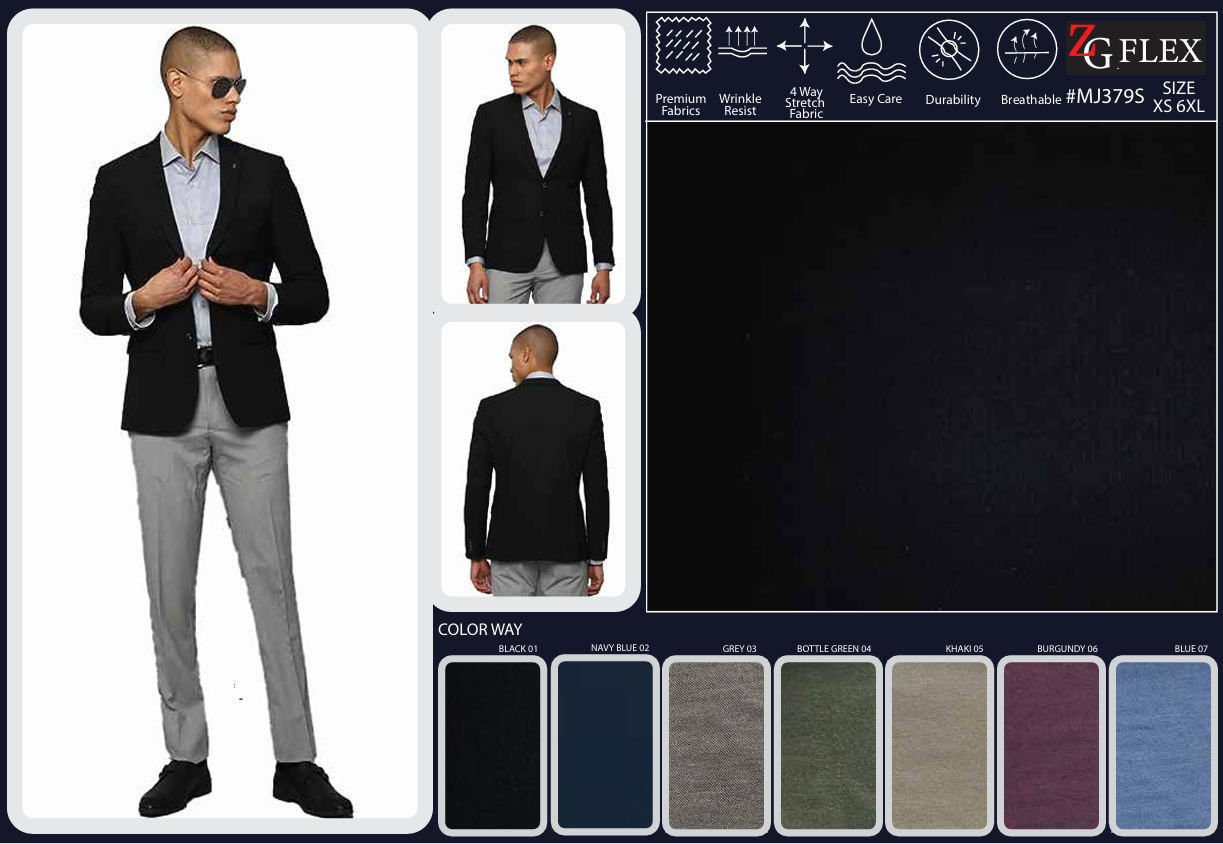 Green Slim Fit Stretch Blazer