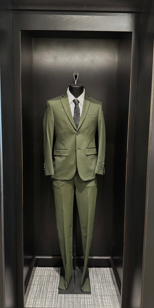 Green Slim Fit Stretch Blazer