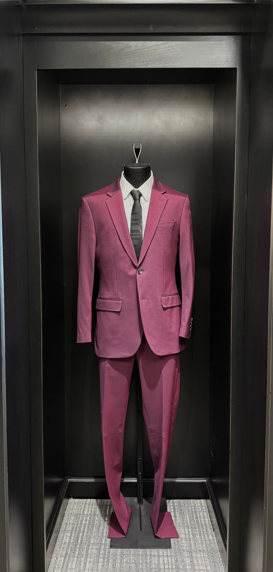 Burgundy Slim Fit Stretch Blazer