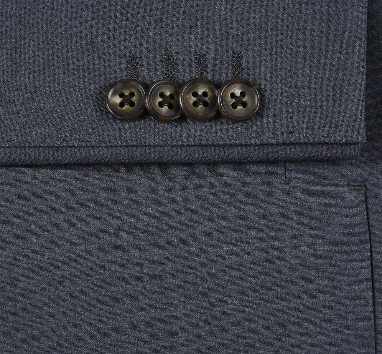 Grey Slim Fit Wool Travel Suit Anti-Microbial/ Nature Stretch/ Wrinkle Resistant
