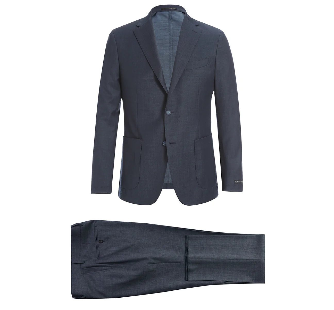 Grey Slim Fit Wool Travel Suit Anti-Microbial/ Nature Stretch/ Wrinkle Resistant