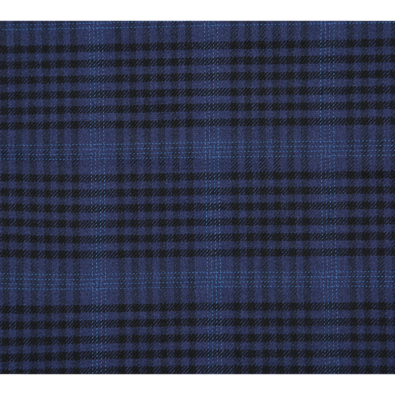 Royal Blue Plaid Slim Fit Semi-Stretch Blazer