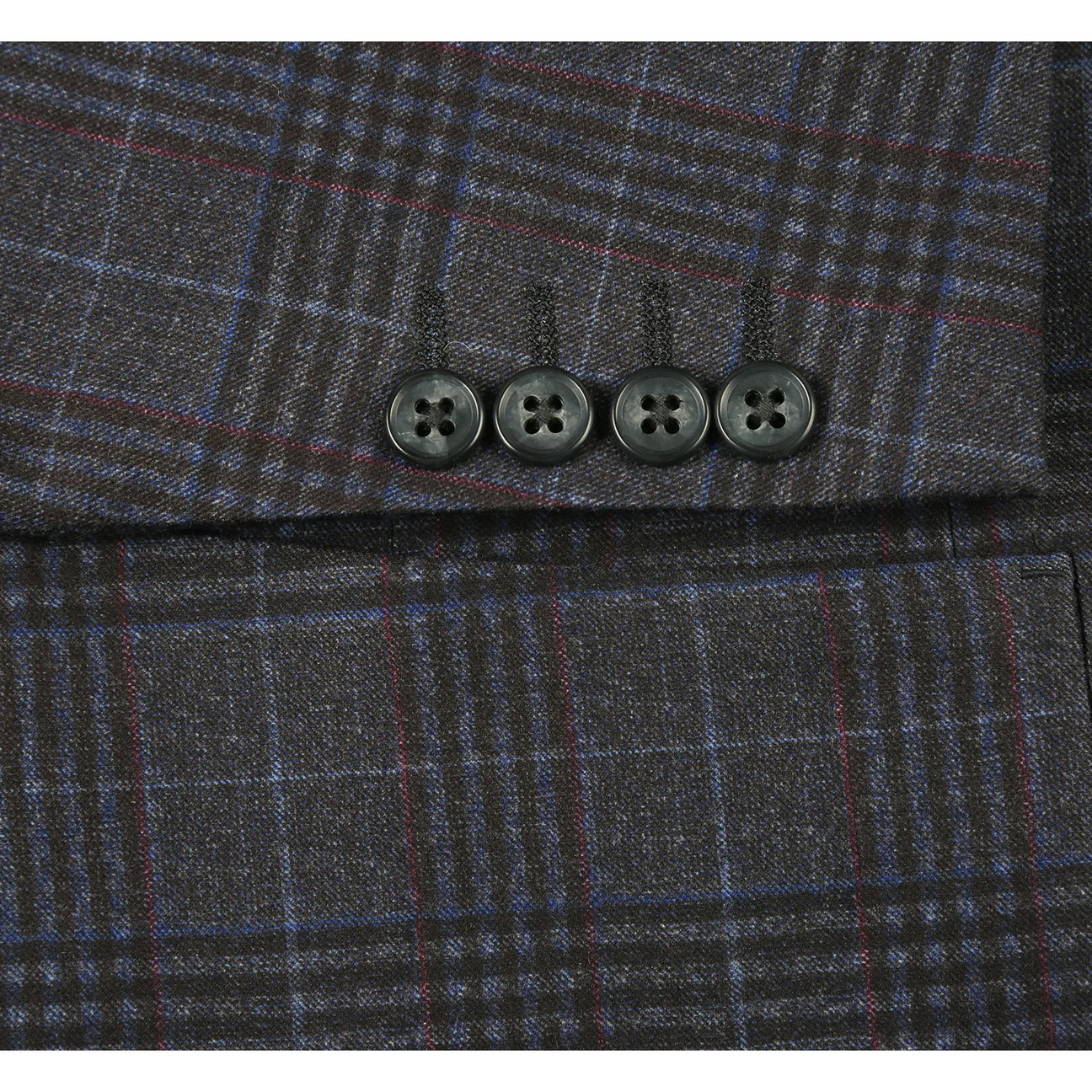 Green Plaid Slim Fit Semi-Stretch Blazer