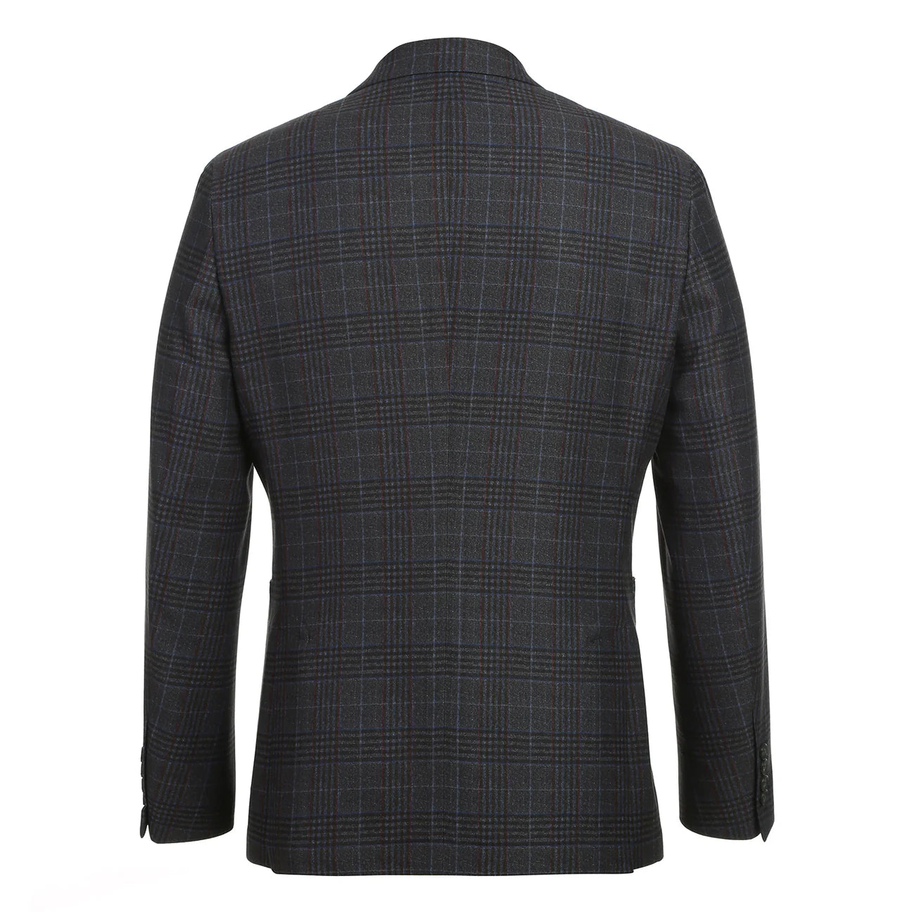 Green Plaid Slim Fit Semi-Stretch Blazer