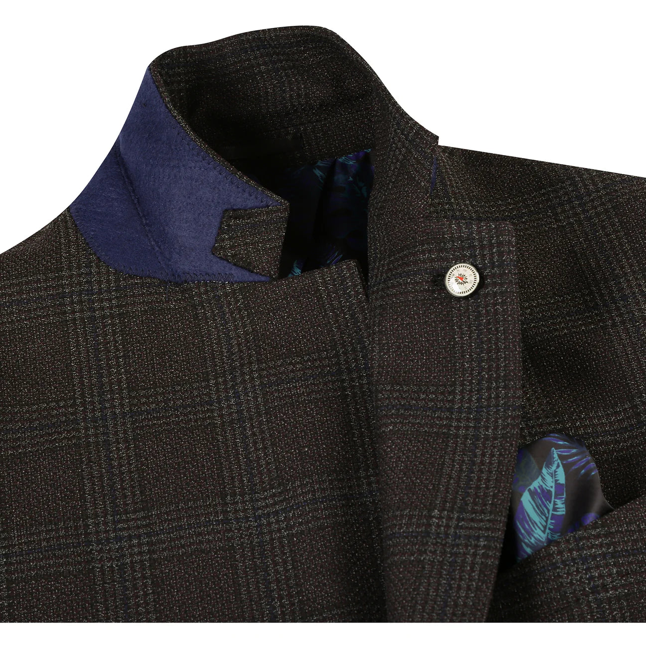 Dark Brown Slim Fit Semi-Stretch Blazer