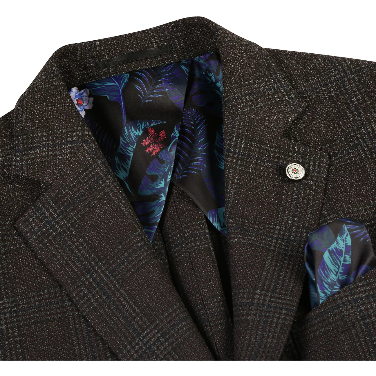 Dark Brown Slim Fit Semi-Stretch Blazer