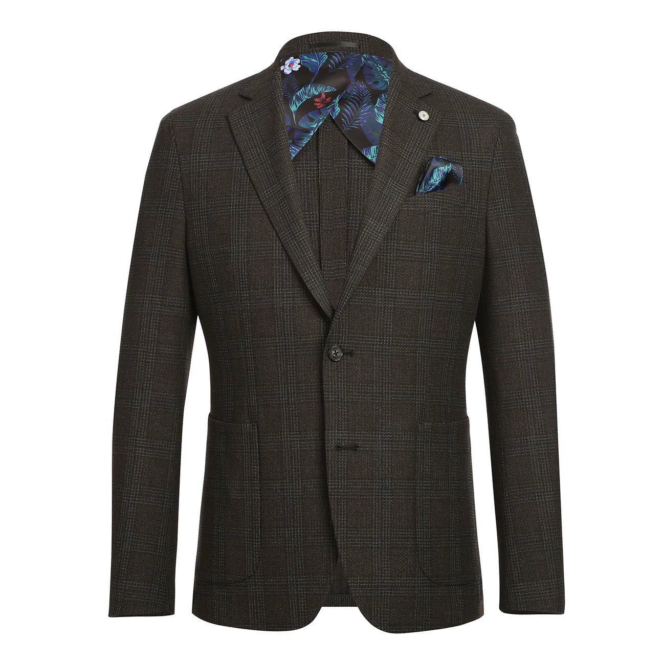 Dark Brown Slim Fit Semi-Stretch Blazer
