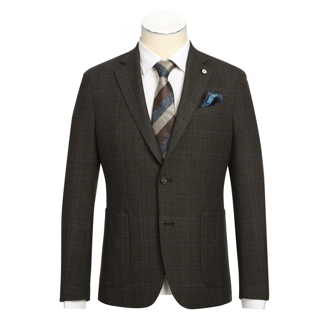 Dark Brown Slim Fit Semi-Stretch Blazer