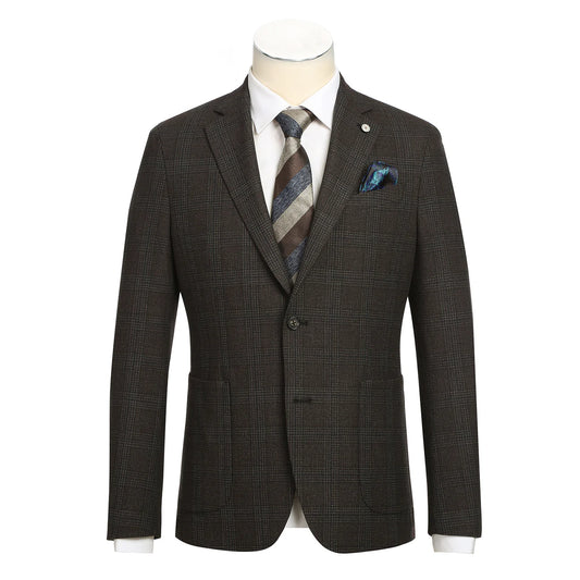 Dark Brown Slim Fit Semi-Stretch Blazer