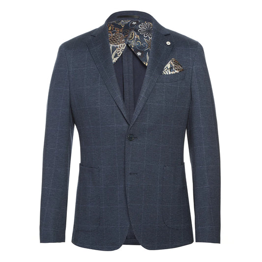 Dark Blue Slim Fit Stretch Blazer