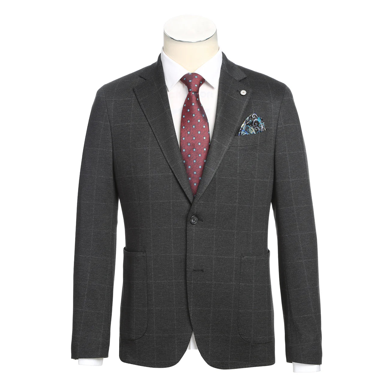 Dark Gray Slim Fit Stretch Blazer