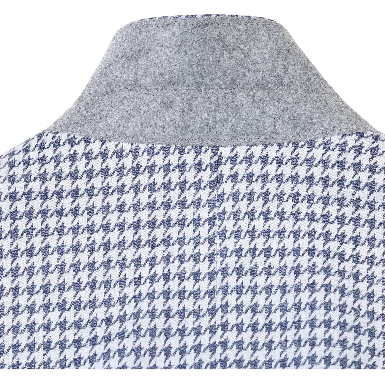Blue Houndstooth Slim Fit Stretch Blazer