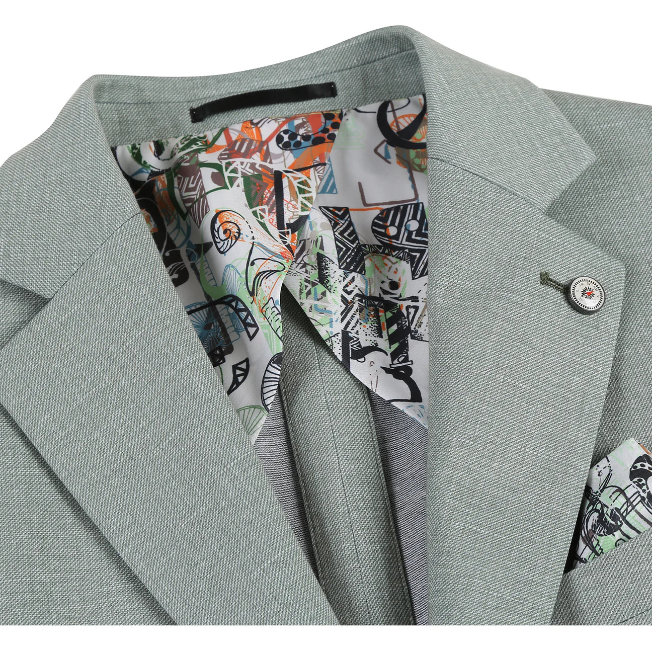 Light Green Slim Fit Stretch Blazer