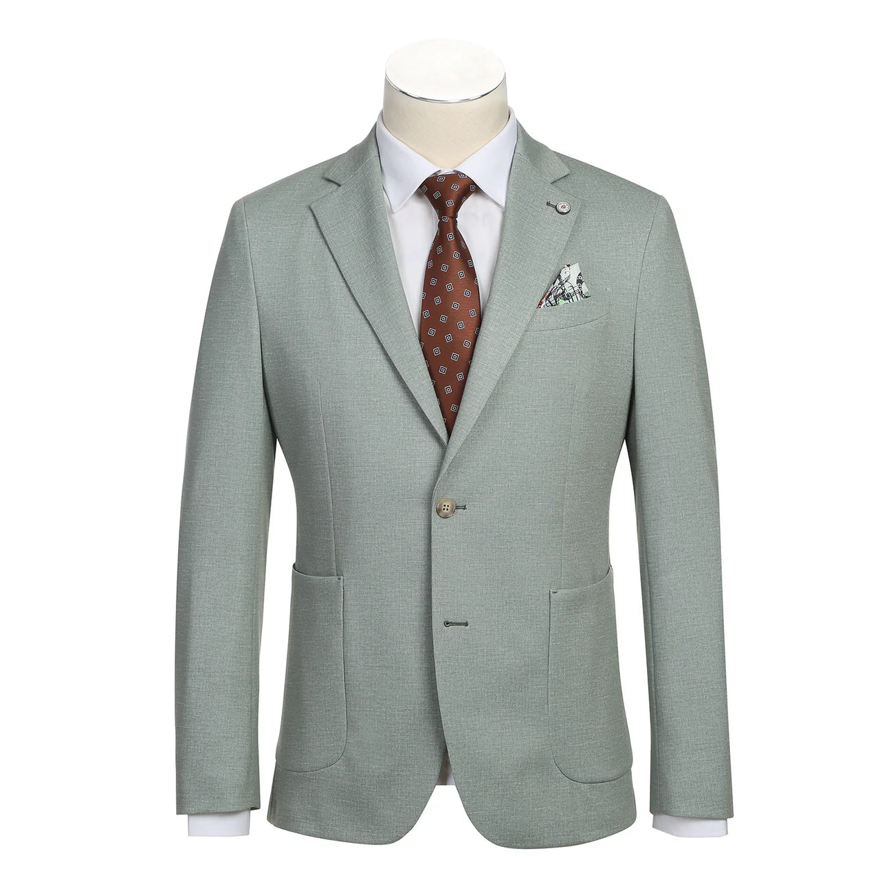 Light Green Slim Fit Stretch Blazer