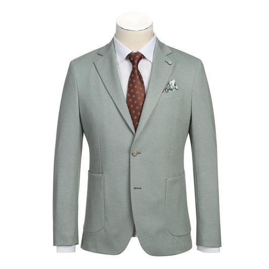 Light Green Slim Fit Stretch Blazer
