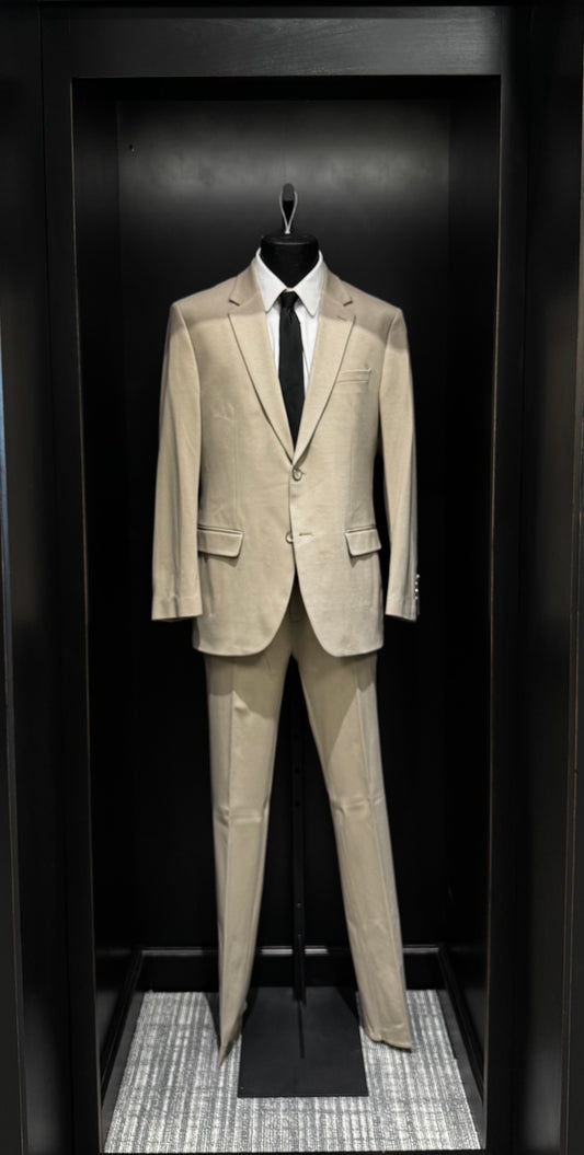 Tan Slim Fit Stretch Blazer